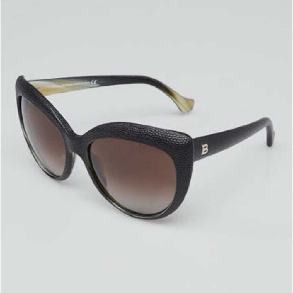 Balenciaga Blk Pebbled Acetate Cat Eye Sunglasses BA 58